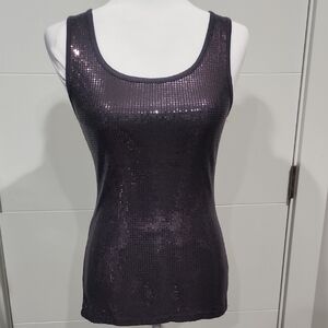 Maurices Purple Fitted Sequin Tank Top